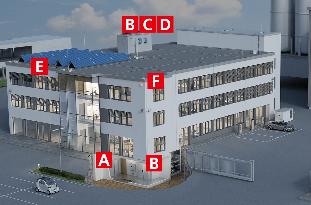 Industriegebäude ohne ausreichenden Trennungsabstand